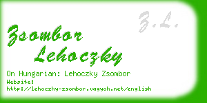 zsombor lehoczky business card